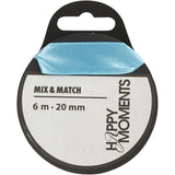Satin Ribbon W: 20 mm 6m Roll - Light Blue