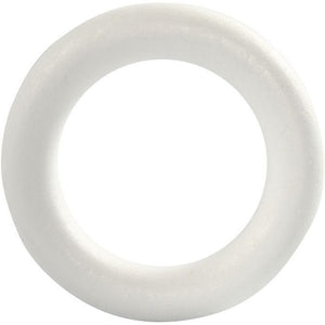 Ring, white, size 17 cm, thickness 30 mm, 1 pc