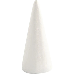 Cone, H: 14.5 cm, D: 6 cm, 5 pcs, white