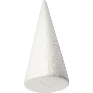 Cone, H: 25 cm, D: 10 cm, 1 pc, white