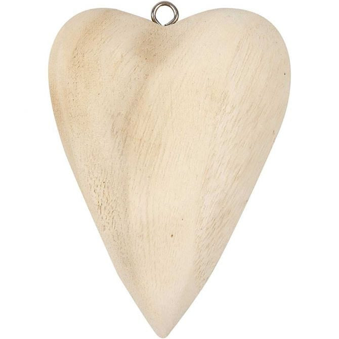 Heart, size 11.5x8.5x3 cm, 1 pc, paulownia