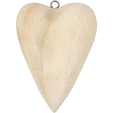 Heart, size 11.5x8.5x3 cm, 1 pc, paulownia