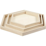 Trays, D: 21+26+31 cm, 3 pcs, paulownia