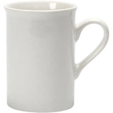 Porcelain Mug, H: 10 cm, D: 6.9-7.4 cm, 1 pc, whit