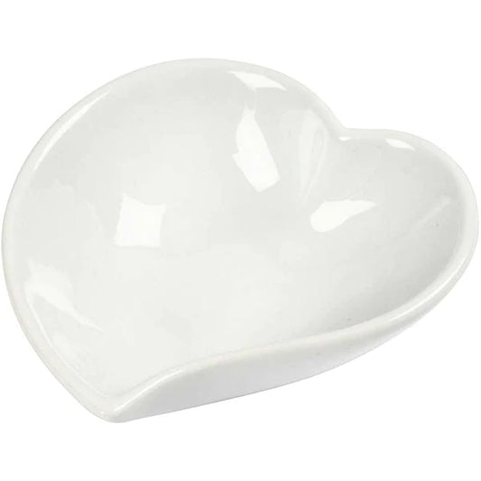 Porcelain Heart Shape Dish 8x2cm SINGLE