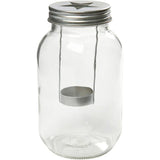 Glass Lantern with Candle Holder - D: 10 cm H: 18 cm