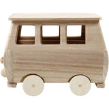 Minibus, size 17x10x13 cm, 1 pc, pine, paulownia