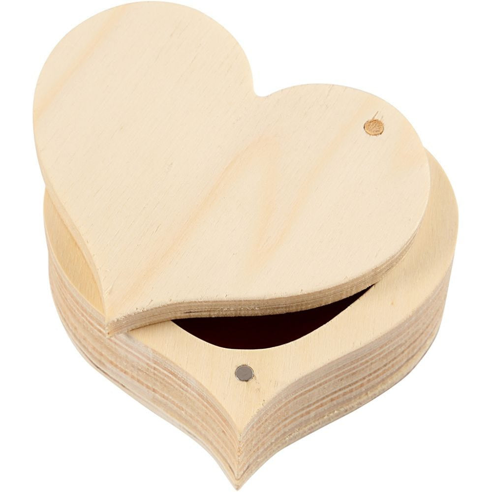 Plywood Box H:4cm - Heart