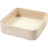 Trays, size 25x25 cm, H: 7 cm, 1 pc, paulownia