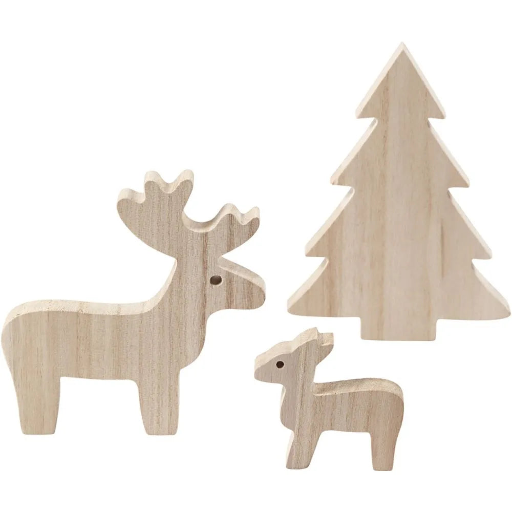 Deer and spruce, H: 6+12+15 cm, depth 1.5 cm, 1 se