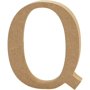Letter Q, H: 8 cm, thickness 1.5 cm, 1 pc, MDF