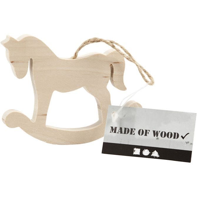 Rocking horse, H: 6 cm, W: 8 cm, 1 pc, pine