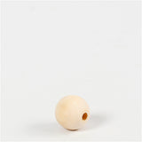 Wooden Bead, D: 15 mm, hole size 3 mm, 20 pcs
