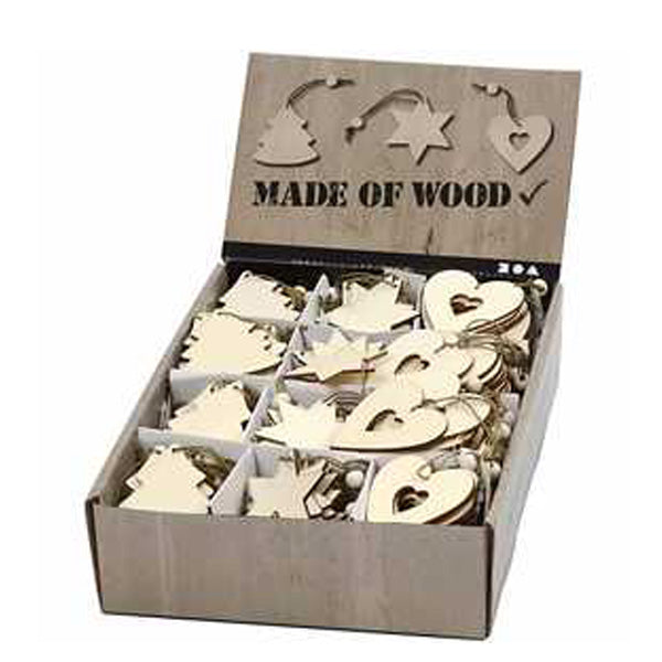 CREATIV WOODEN XMAS ORNAMENT SINGLE