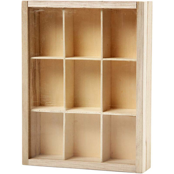 Display box with Glass Sliding Lid, size 17x13 cm