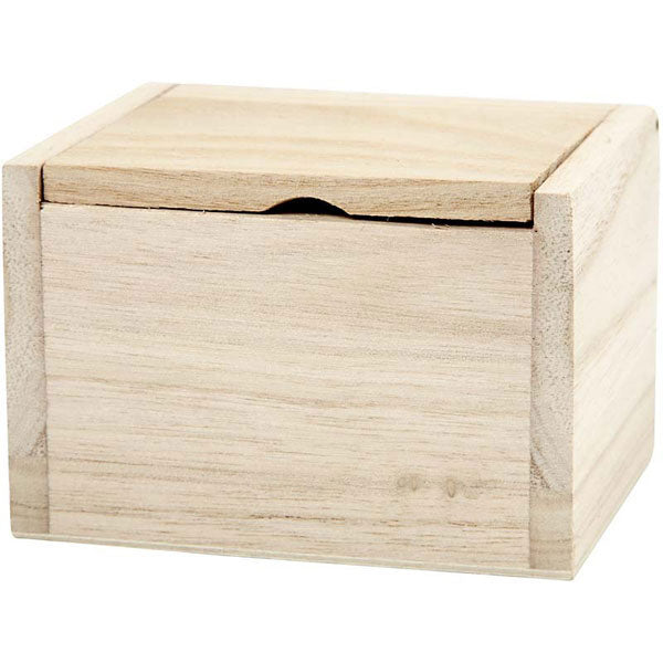 DIY Wooden Box and Flip Lid - 10 x 8.2 x 6.7cm