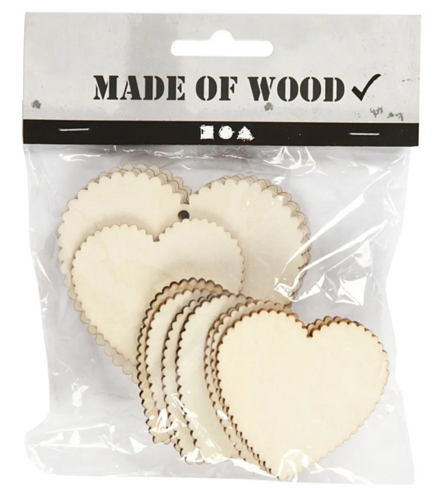 Hearts, size 7.5x7.5 cm, size 5.1x5.1 cm, 12 pcs