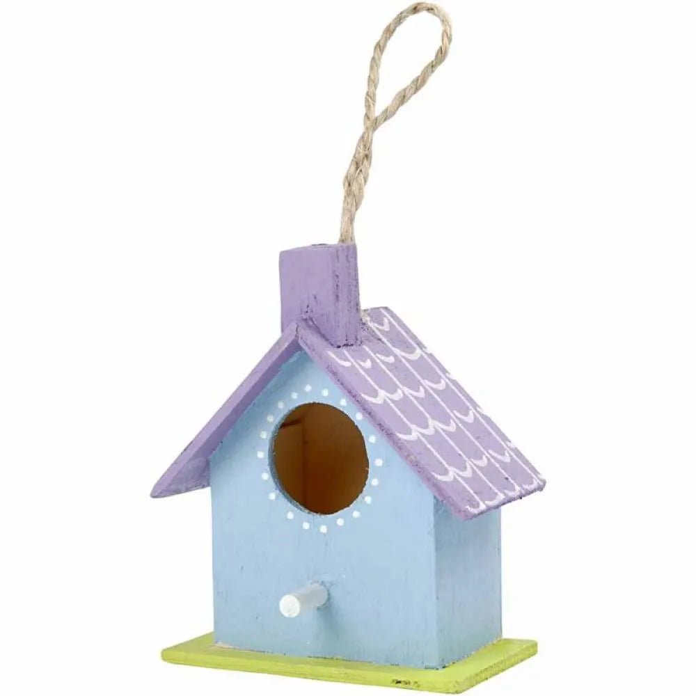 Bird House, H: 7 cm, 6 pcs, poplar wood