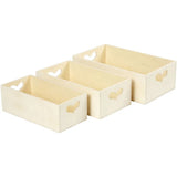 Storage Boxes, 3 pcs, poplar wood
