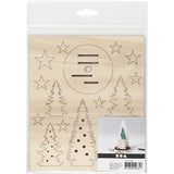 Creativ plywood-  Xmas Trees Large 1pk