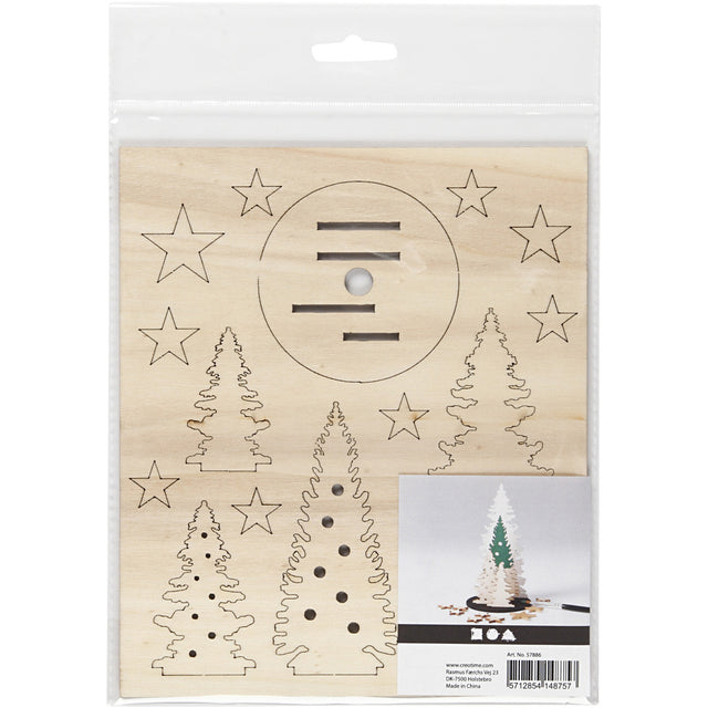 Creativ plywood-  Xmas Trees Large 1pk
