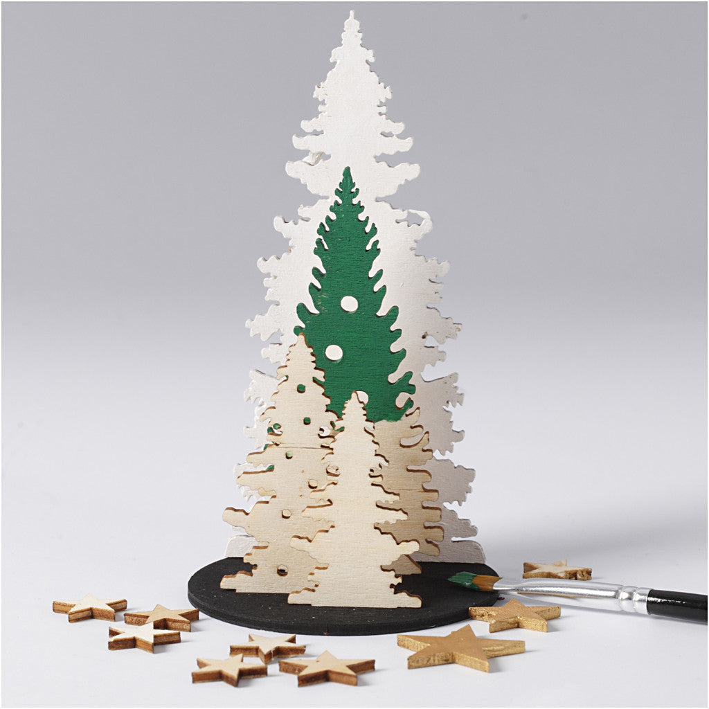 Creativ plywood-  Xmas Trees Large 1pk