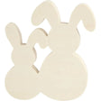 Bunnies, H: 17 cm, W: 16 cm, 1 set, plywood