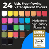 Zieler Watercolour Caddy Box - 40 Piece Gift Set