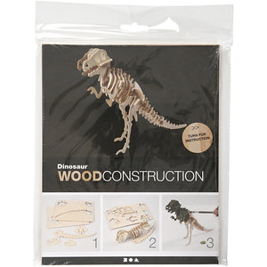 3D Wooden Construction Kit, dinosaur, size 33x8x23 cm, 1 pc