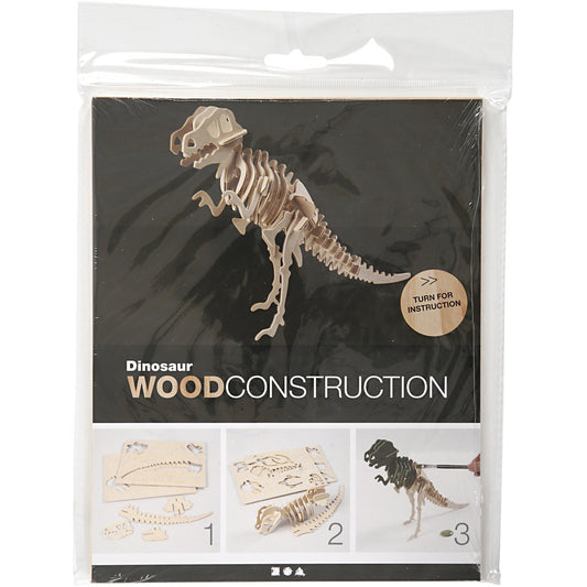 3D Wooden Construction Kit, dinosaur, size 33x8x23 cm, 1 pc