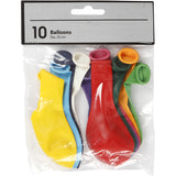 Balloons, assorted colours, round, D: 23 cm, 10 pc/ 1 pack