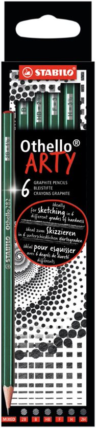 Graphite Pencil - STABILO Othello ARTY - Wallet of 6 - Assorted Grades