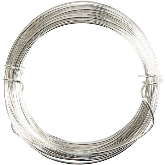 Silver-plated Wire, thickness 0.6 mm, 10 m, silver