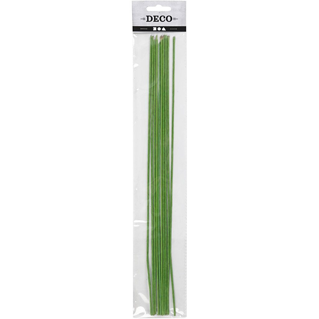 Floral Stem Wire, Green, L: 30 Cm, D: 2 Mm, 20 Pc/