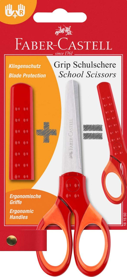 Grip School Scissors Red With Protector