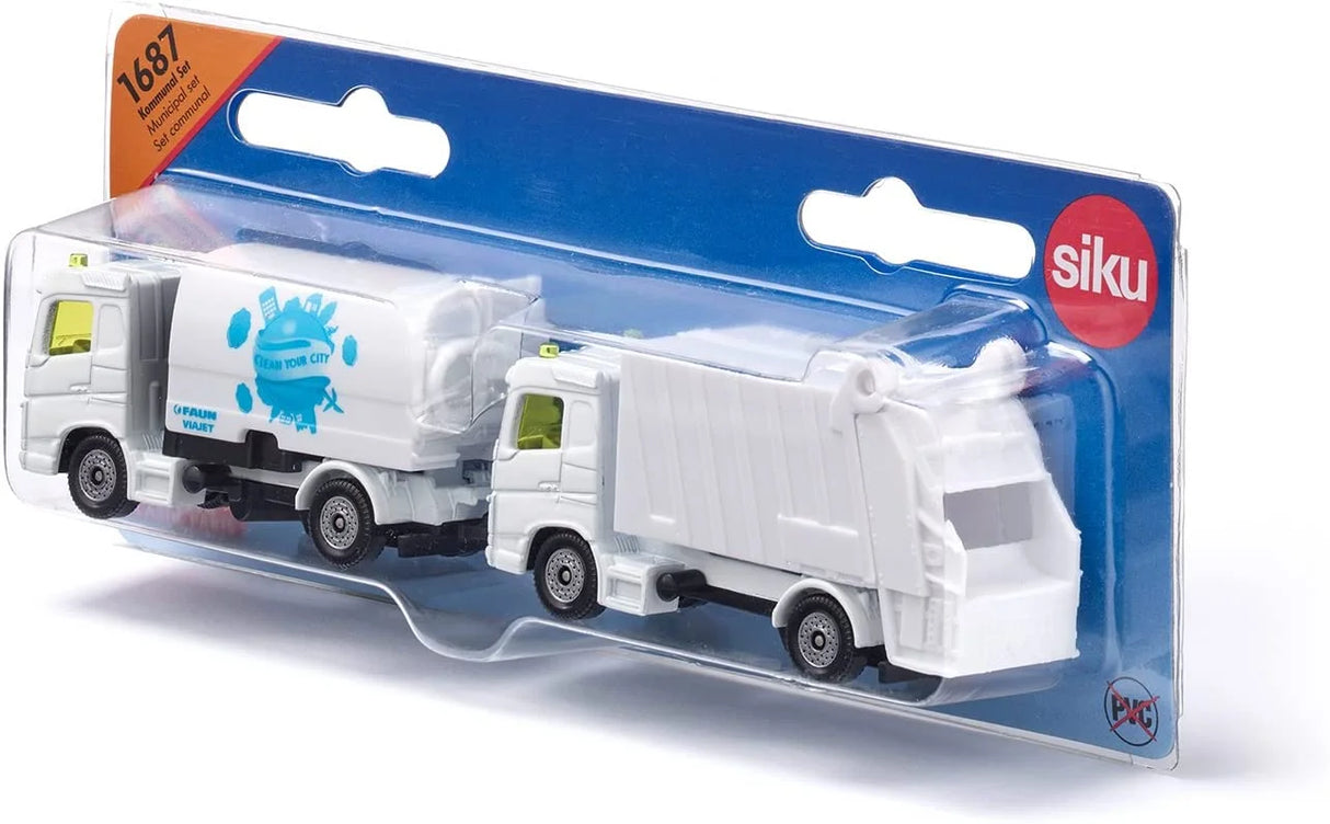 Siku Municipal Set Road Sweeper And Garbage