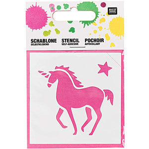 Stencil unicorn 7.5x7.5cm self-adhesive