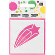 Stencil shooting star 7.5x7.5cm self-adhesive