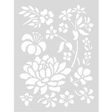 Stencil flower 18.5x24.5cm self-adhesive