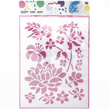 Stencil flower 18.5x24.5cm self-adhesive