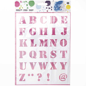 Template Alphabet 1 18.5x24.5cm self-adhesive
