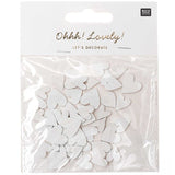 Ohhh! Lovely! Wooden litter heart mix white 48 pieces