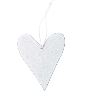 WOODEN TAG HEART, SILVER 1 PC