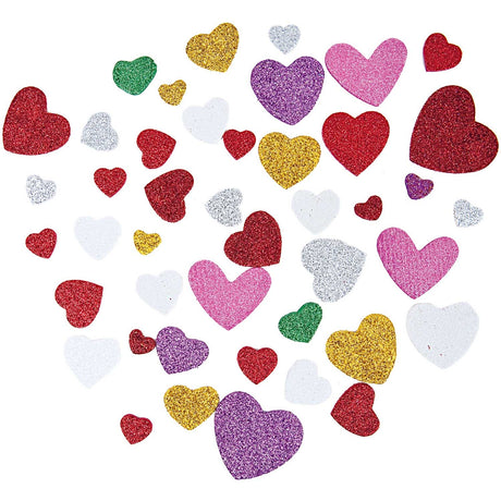 Made by Me Foam Hearts Glitter self-adhesive