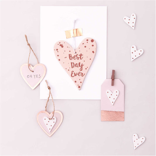 WOODEN TAG QUOTE,POWDER R.GOLD1 PC