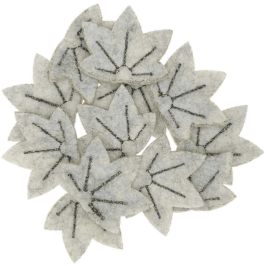 Ohhh! Lovely! Felt scatter maple leaf grey-gold 12 pieces