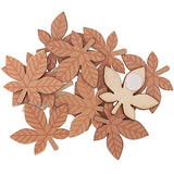 Ohhh! Lovely! Wood stickers leaf brown 12 pieces