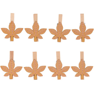 Ohhh! Lovely! Wooden clips leaf brown 3cm 8 pieces