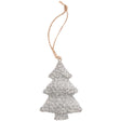 Hanging Christmas tree made of polyresin silver 4x6cm