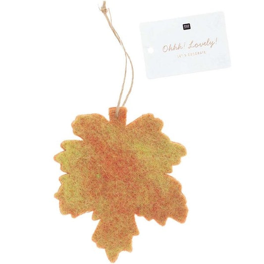 Ohhh! Lovely! Felt hanger autumn leaf 9x10cm